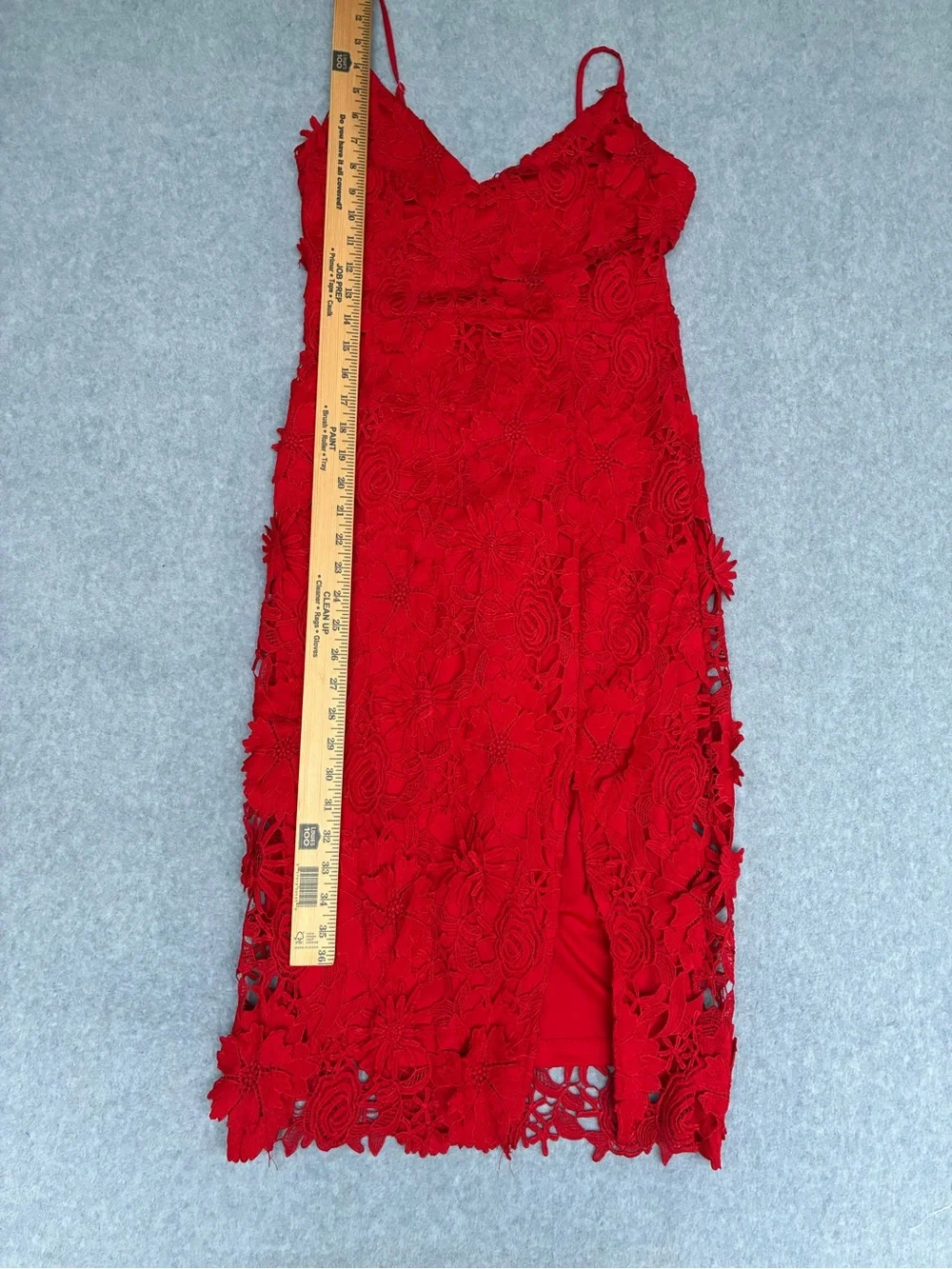 Lulus Steal Your Heart Red Crochet Lace Midi Dress XS Sleeveless Side Slit - Picture 11 of 11